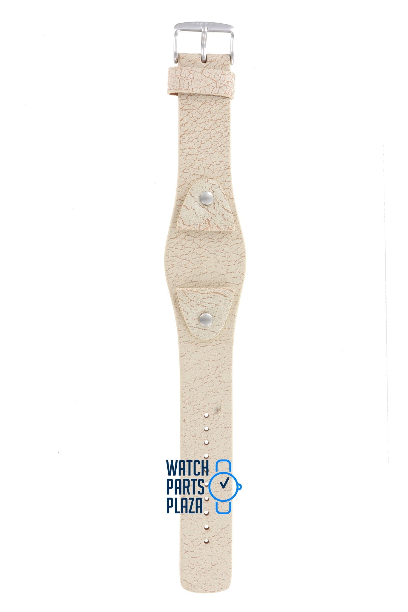 Fossil JR8481 Watch Band JR - 8481 White Leather 24 mm - Watch Plaza