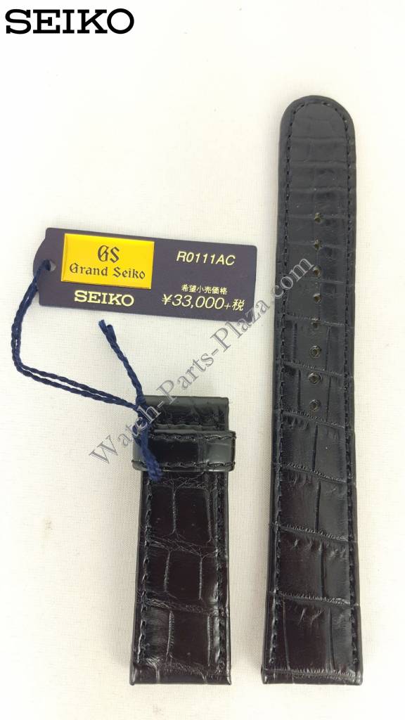 GRAND SEIKO BLACK LEATHER WATCH BAND SBGA105 SBGA001 R0111 STRAP 9R65 0AA0 GS - Watch Plaza