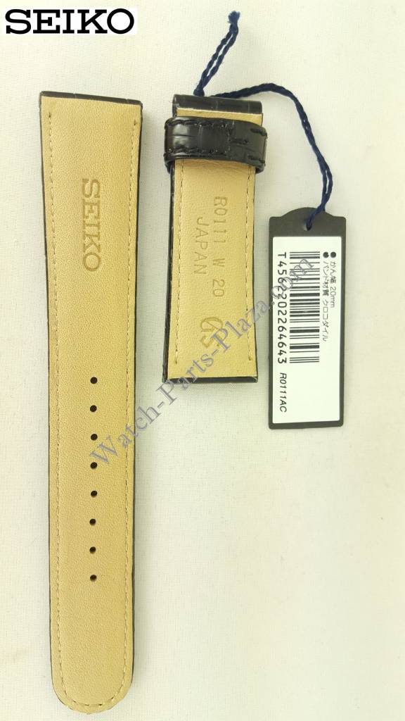 GRAND SEIKO BLACK LEATHER WATCH BAND SBGA105 SBGA001 R0111 STRAP 9R65 0AA0 GS - Watch Plaza