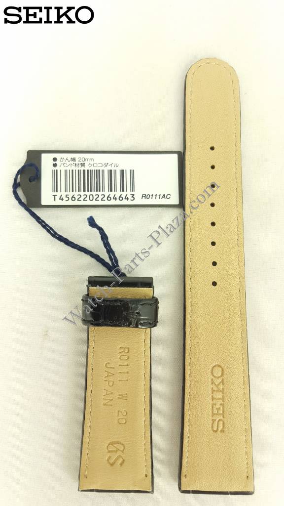 GRAND SEIKO BLACK LEATHER WATCH BAND SBGA105 SBGA001 R0111 STRAP 9R65 0AA0 GS - Watch Plaza