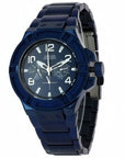 Guess watch W0218G4 Rigor analog men's watch blue 45mm stainless steel - Watch Plaza