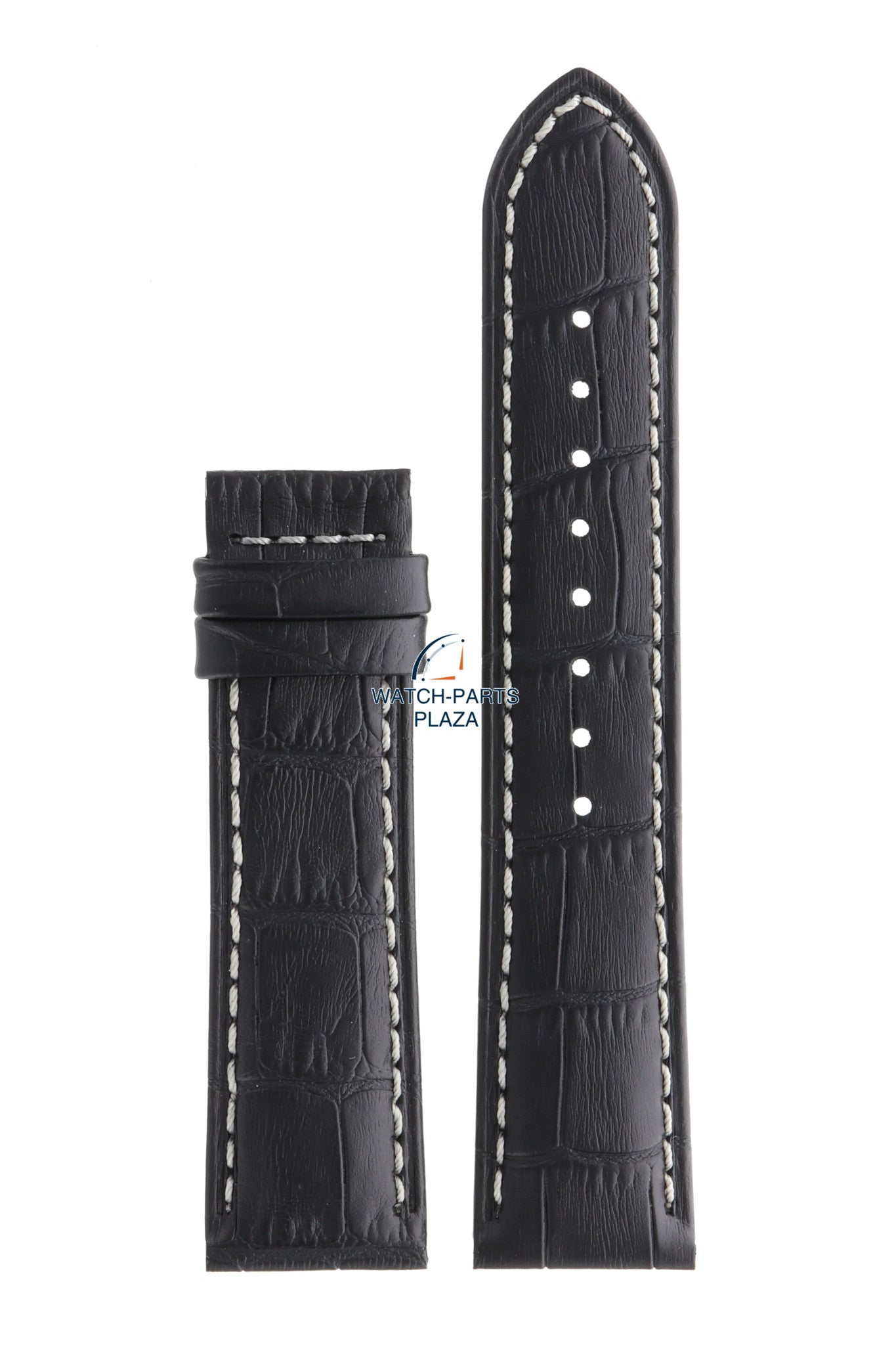 Jaguar BC05916 Watch band J619 black leather 22 mm - Dual Time - Watch Plaza