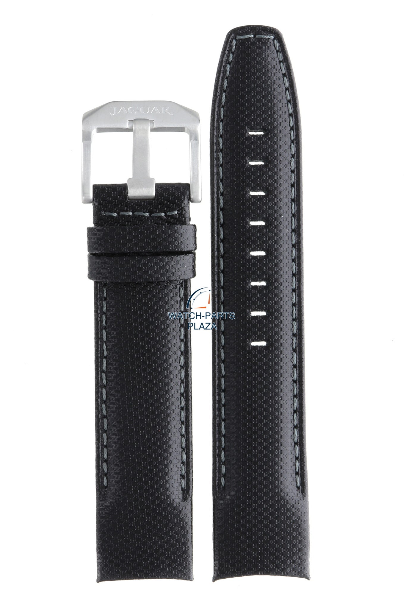 Jaguar BC07360 Watch band J650, J651, J688, J689 black leather 22 mm - Special Edition - Watch Plaza