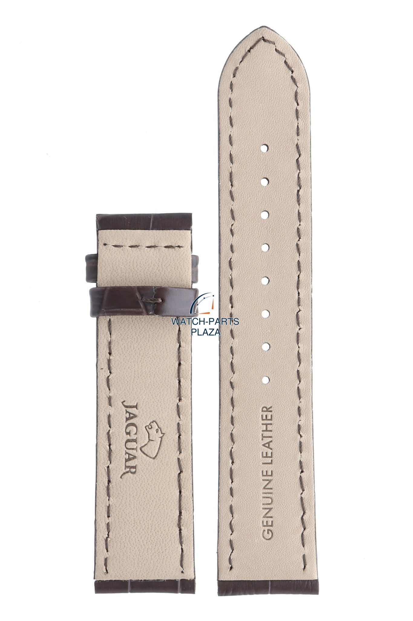 Jaguar BC07945 Watch band J661, J663, J866 brown leather 21 mm - Acamar - Watch Plaza