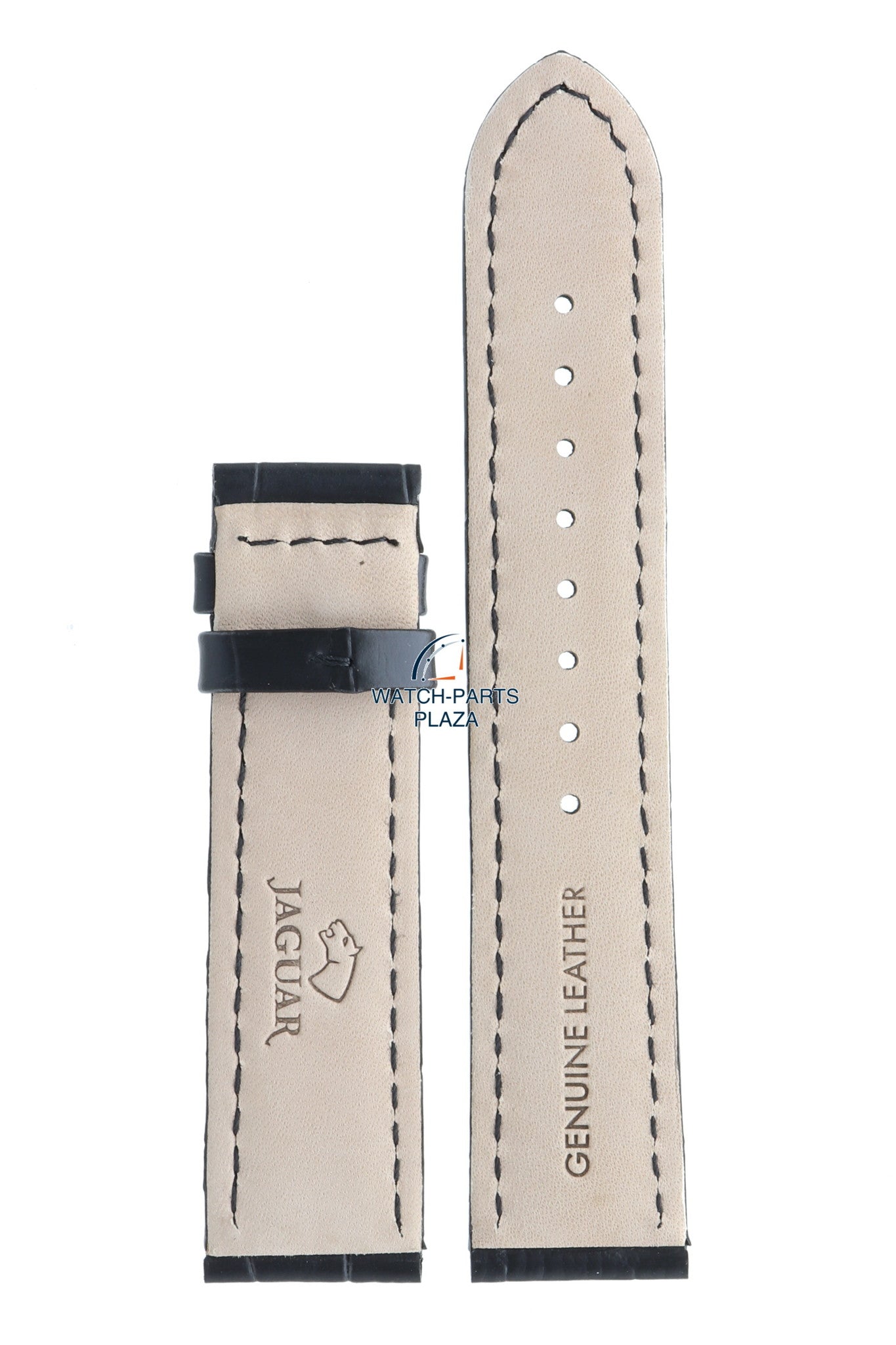 Jaguar BC07946 Watch band J661, J663, J866 black leather 21 mm - Acamar - Watch Plaza