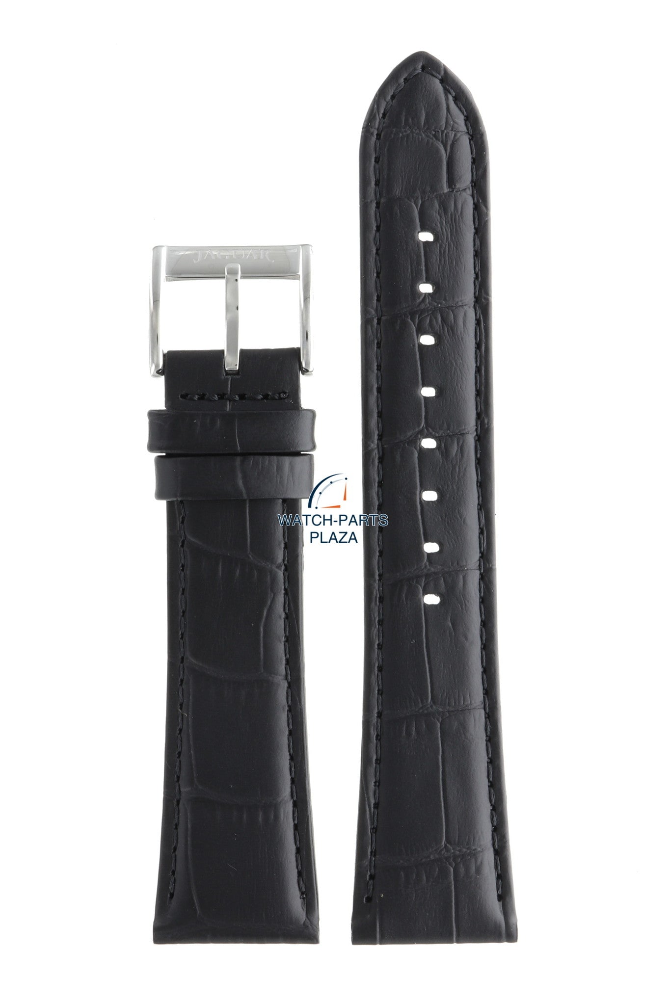 Jaguar BC08345 Watch band J664 black leather 22 mm - Acamar - Watch Plaza