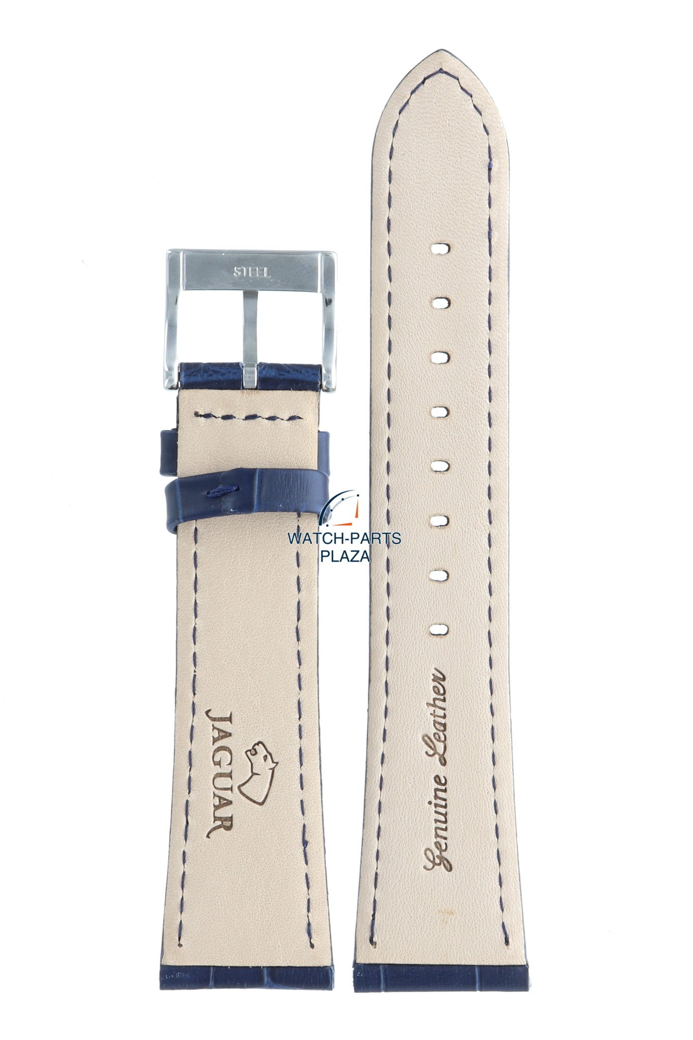 Jaguar BC08346 Watch band J664 blue leather 22 mm - Acamar - Watch Plaza