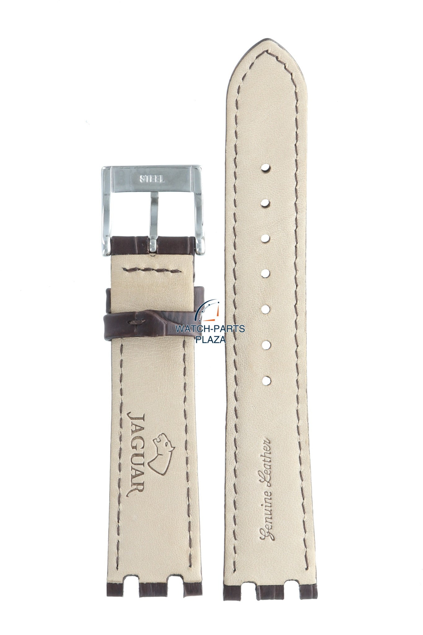 Jaguar BC08469 Watch band J674 brown leather 18 mm - Prêt à Porter - Watch Plaza