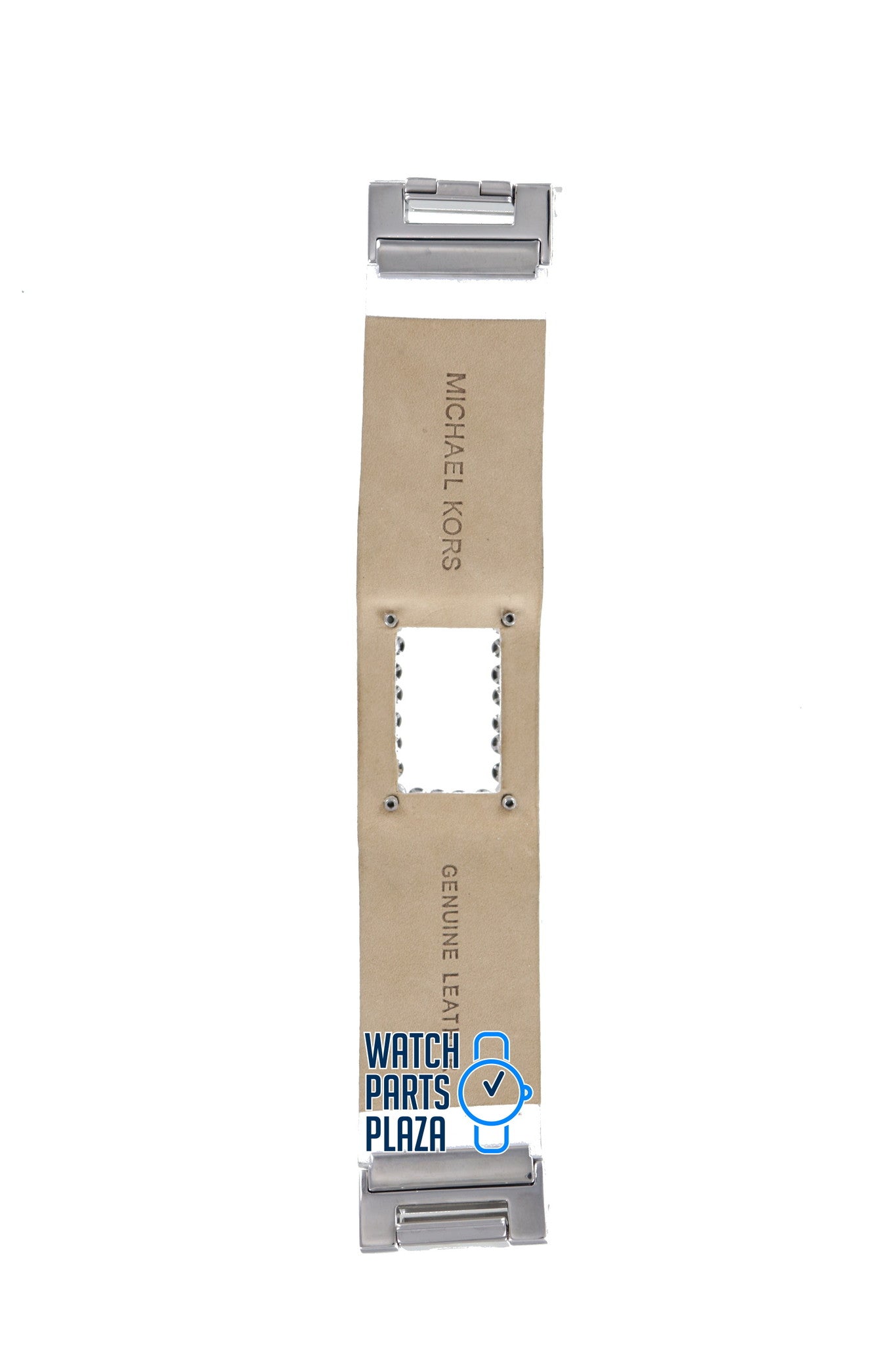 Michael Kors MK4126 Watch Band MK - 4126 White Leather 26 mm - Watch Plaza