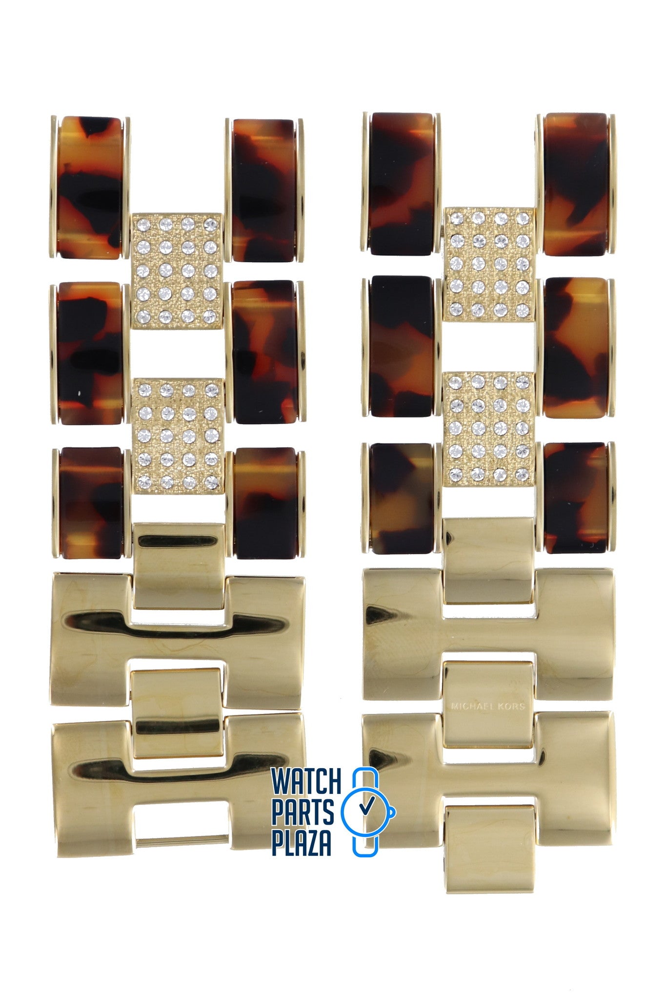 Michael Kors MK4182 Watch Band MK - 4182 Gold Plated Stainless Steel 28 mm - Watch Plaza