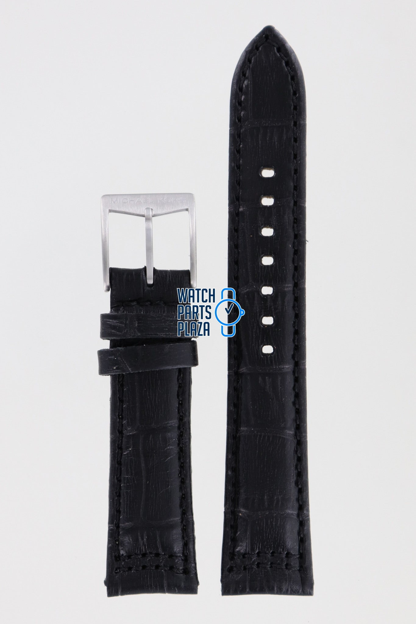 Michael Kors MK5016 Watch Band MK - 5016 Black Leather 18 mm - Watch Plaza