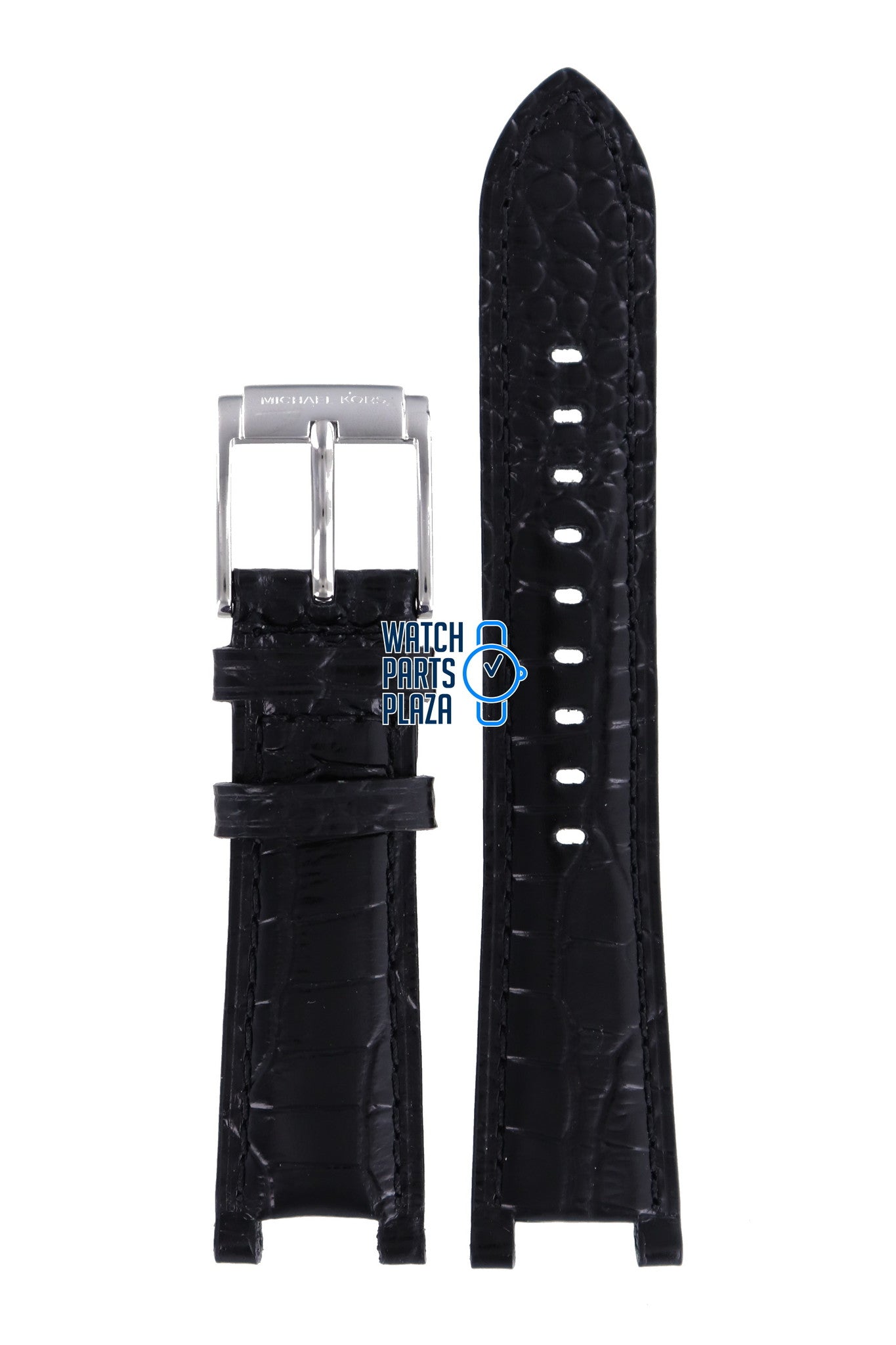 Michael Kors MK5090 Watch Band MK - 5090 Black Leather 21 mm - Watch Plaza