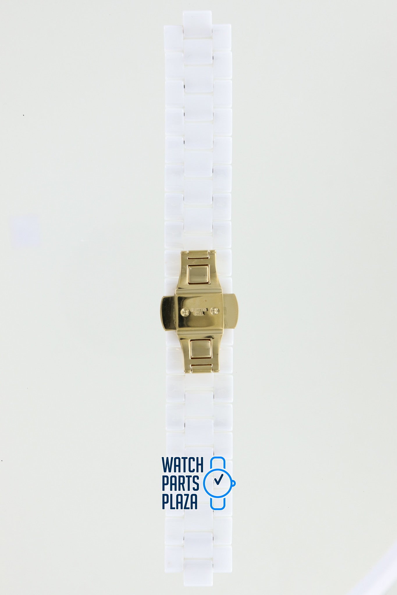 Michael Kors MK5237 Watch Band MK - 5237 White Ceramic 20 mm - Watch Plaza