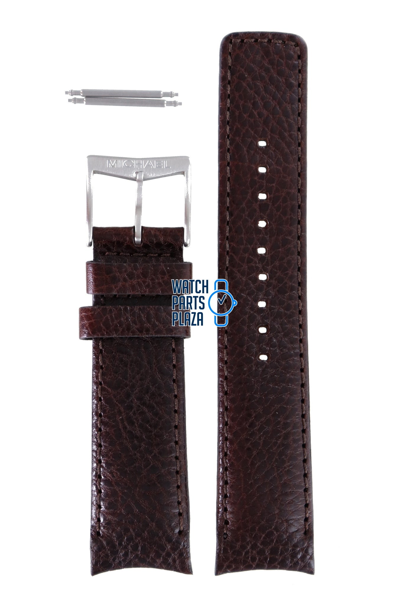 Michael Kors MK8021 Watch Band MK - 8021 Brown Leather 22 mm - Watch Plaza