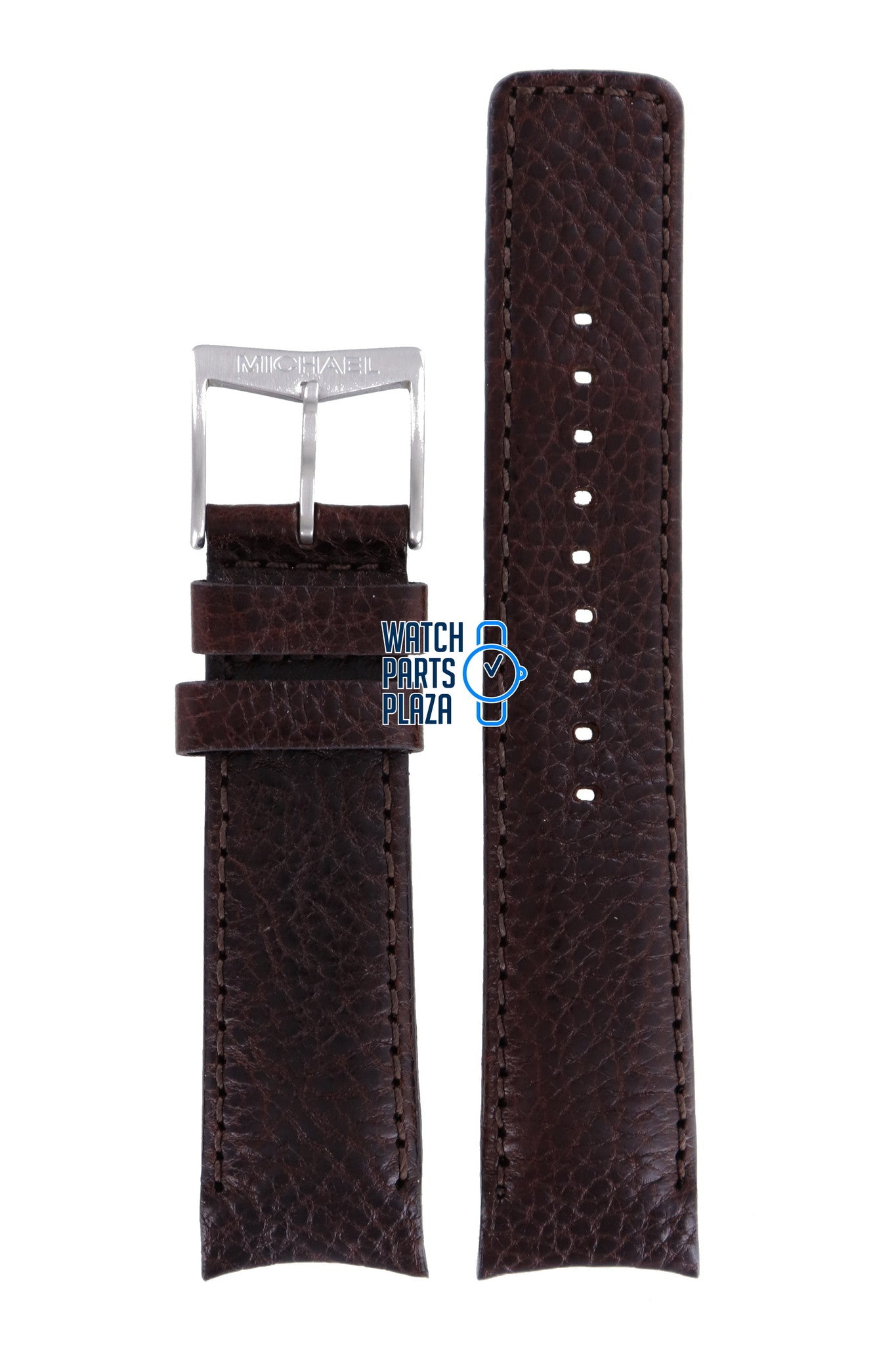 Michael Kors MK8021 Watch Band MK - 8021 Brown Leather 22 mm - Watch Plaza