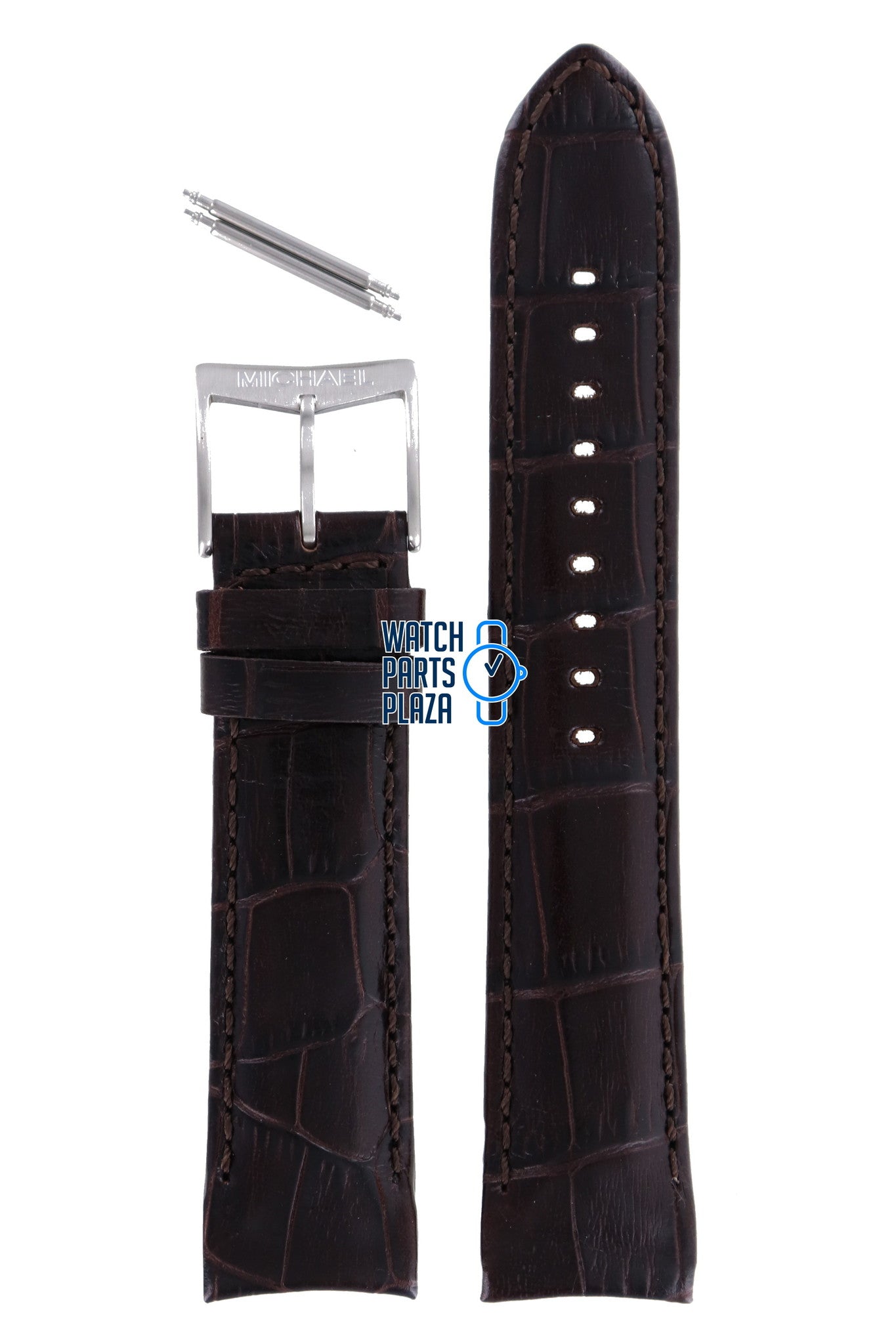 Michael Kors MK8028 Watch Band MK - 8028 Dark Brown Leather 22 mm - Watch Plaza