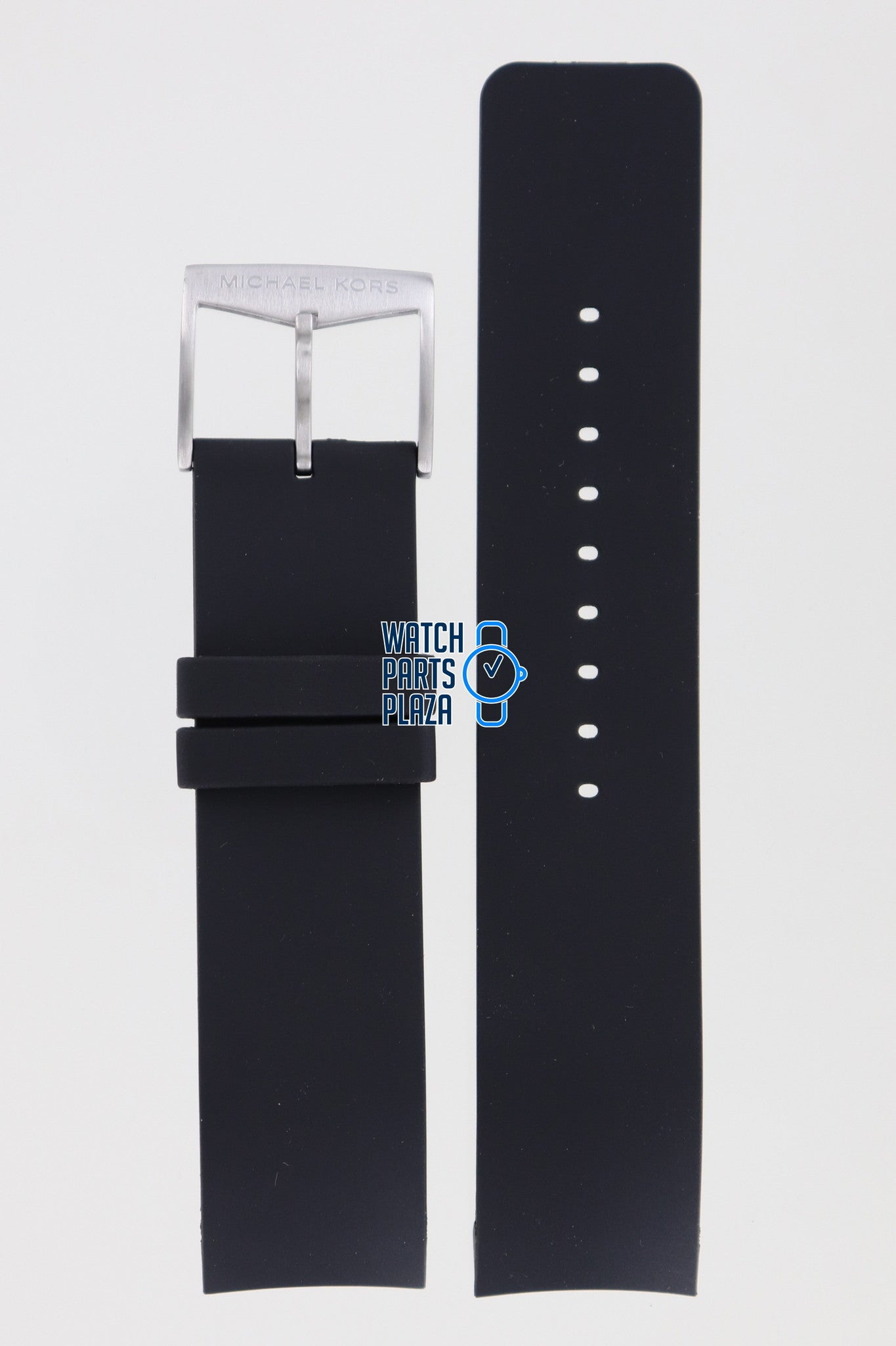 Michael Kors MK8040, MK8055 & MK8409 Watch Band MK - 8040 Black Silicone 22 mm Hutton - Watch Plaza