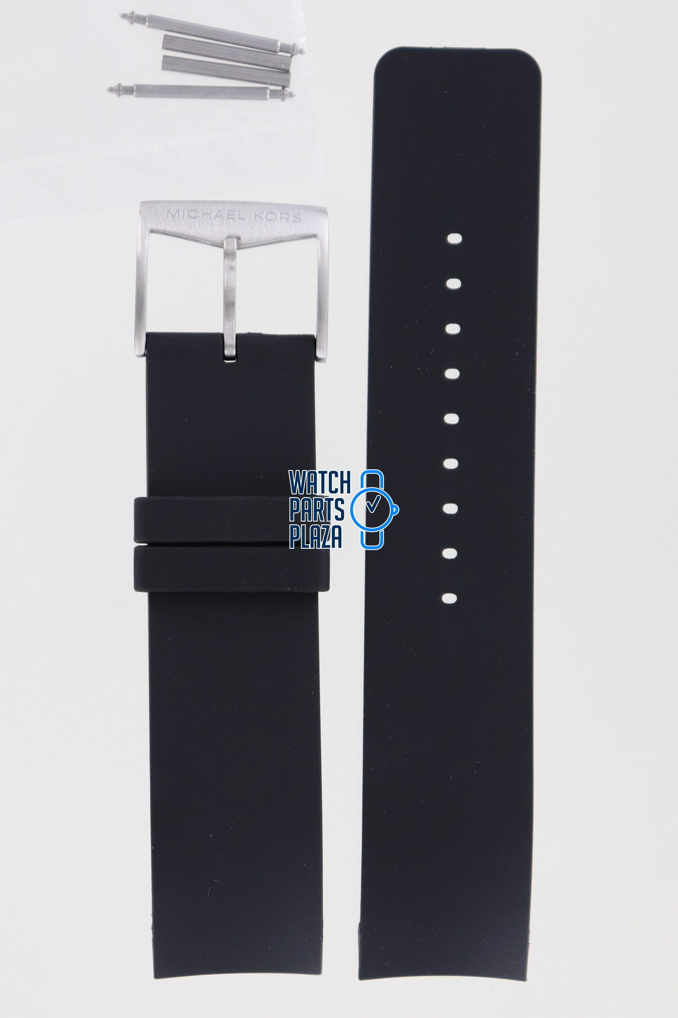 Michael Kors MK8040, MK8055 & MK8409 Watch Band MK - 8040 Black Silicone 22 mm Hutton - Watch Plaza