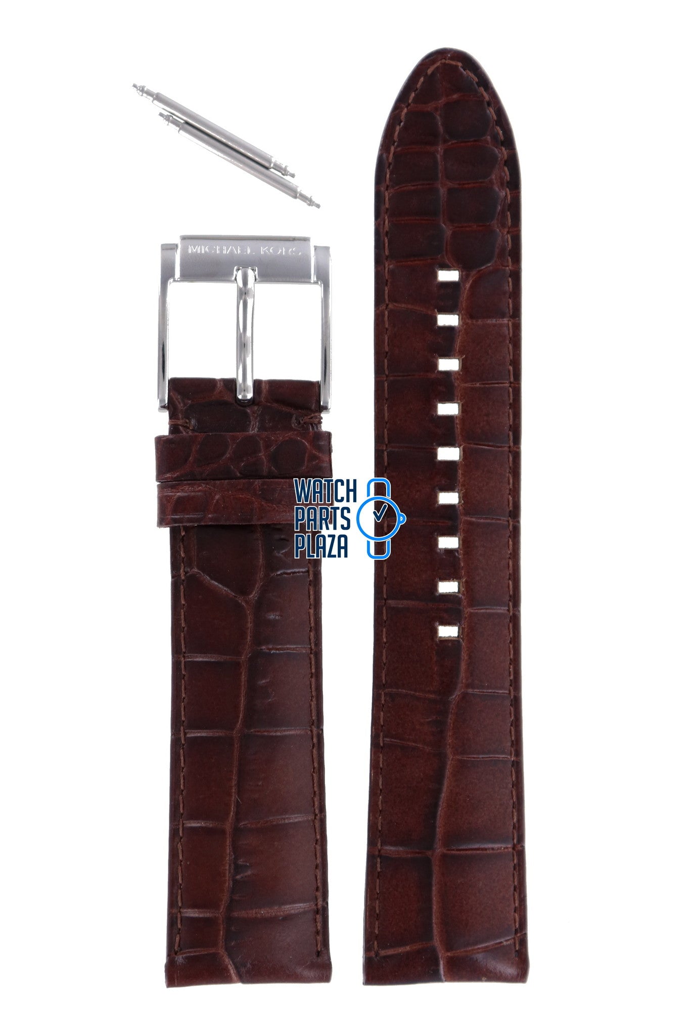 Michael Kors MK8115 Watch Band MK - 8115 Brown Leather 22 mm - Watch Plaza