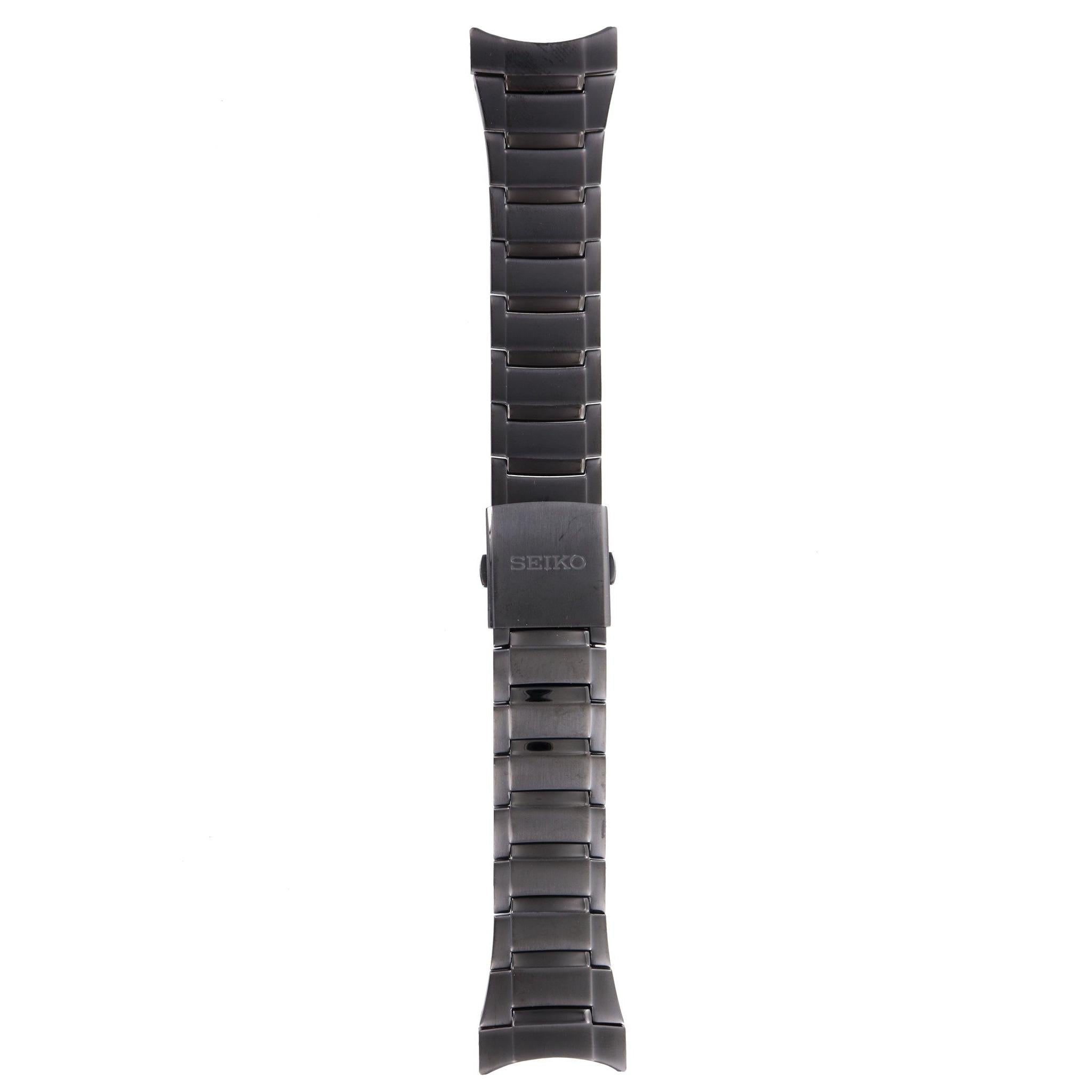 Seiko 4A101.B.C - SNAB97 Watch Band 4A101MM Black Stainless Steel 26 mm Tachymeter - Watch Plaza