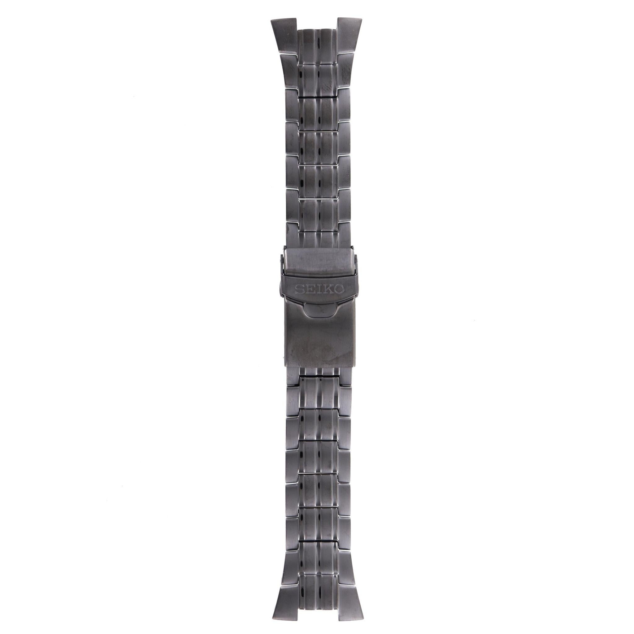 Seiko 4A1G1.D.W - SKA447 / SNAD37 Watch Band 4A1G1MM Black Stainless Steel 28 mm Kinetic - Watch Plaza