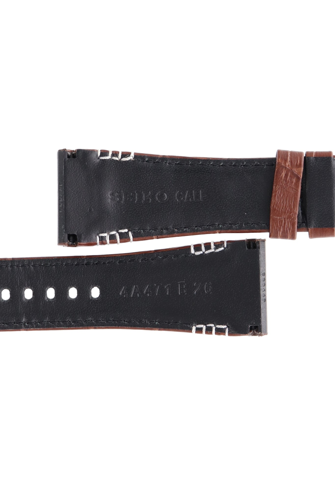 Seiko 4A471 B 26 - SRH011 & SPC041 Watch Band 4A471JL Brown Leather 26 mm Velatura Yachting Timer - Watch Plaza