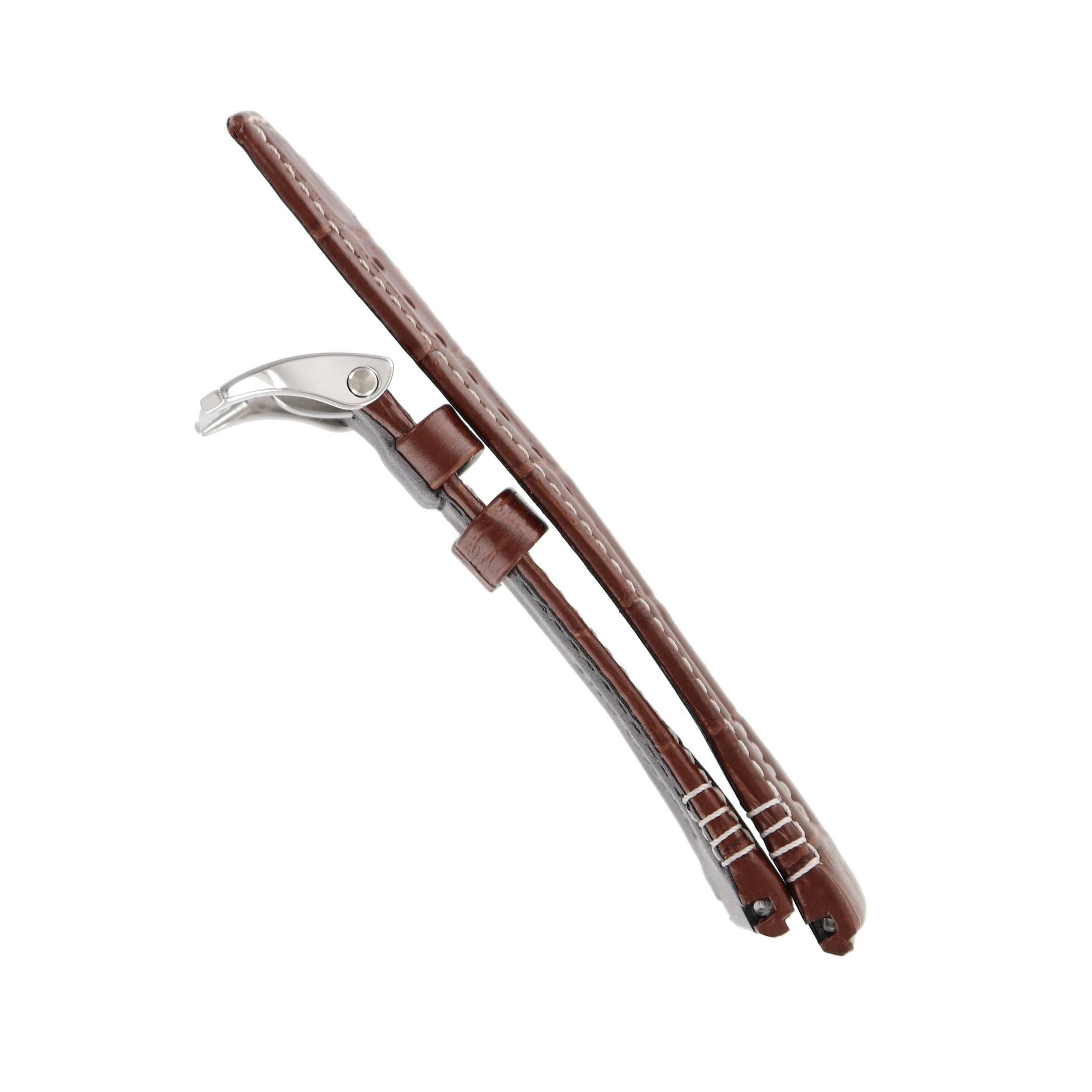 Seiko 4A471 B 26 - SRH011 & SPC041 Watch Band 4A471JL Brown Leather 26 mm Velatura Yachting Timer - Watch Plaza