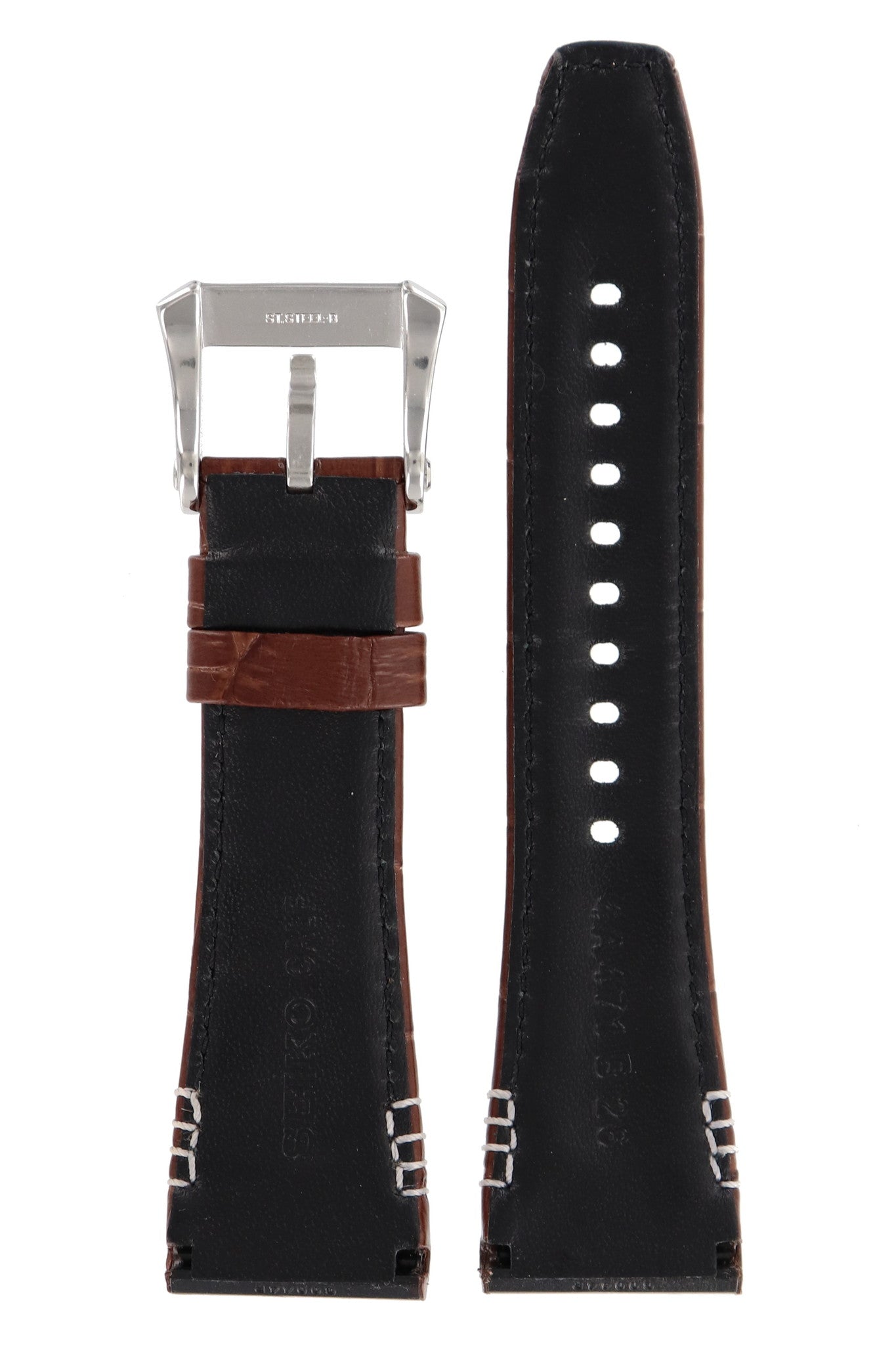 Seiko 4A471 B 26 - SRH011 & SPC041 Watch Band 4A471JL Brown Leather 26 mm Velatura Yachting Timer - Watch Plaza