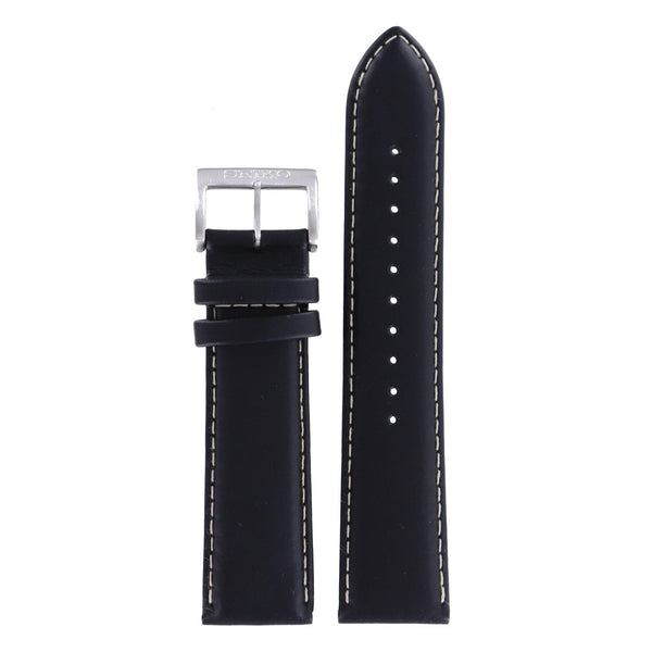 Seiko 4A4B1 H 22 - SNN227 / SNN231 Watch Band 4A4B1JL Black Leather 22 mm - Watch Plaza