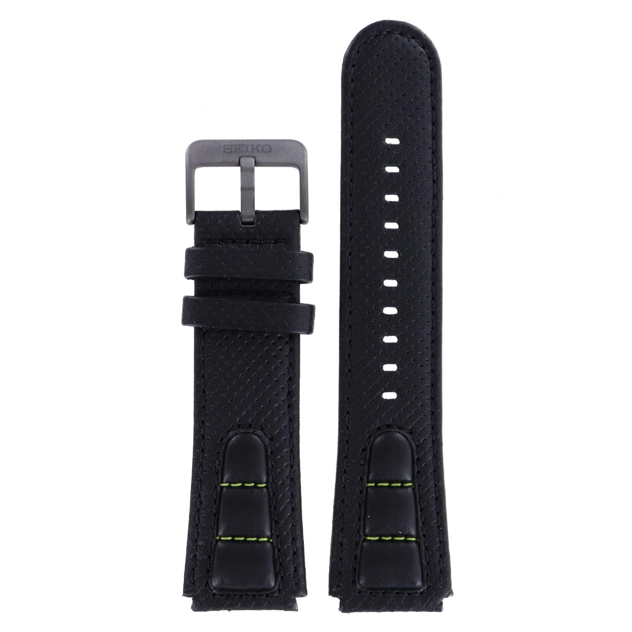 Seiko Z 22 - SNQ043 - 6A32-00E0 Watch Band Black Leather 22 mm