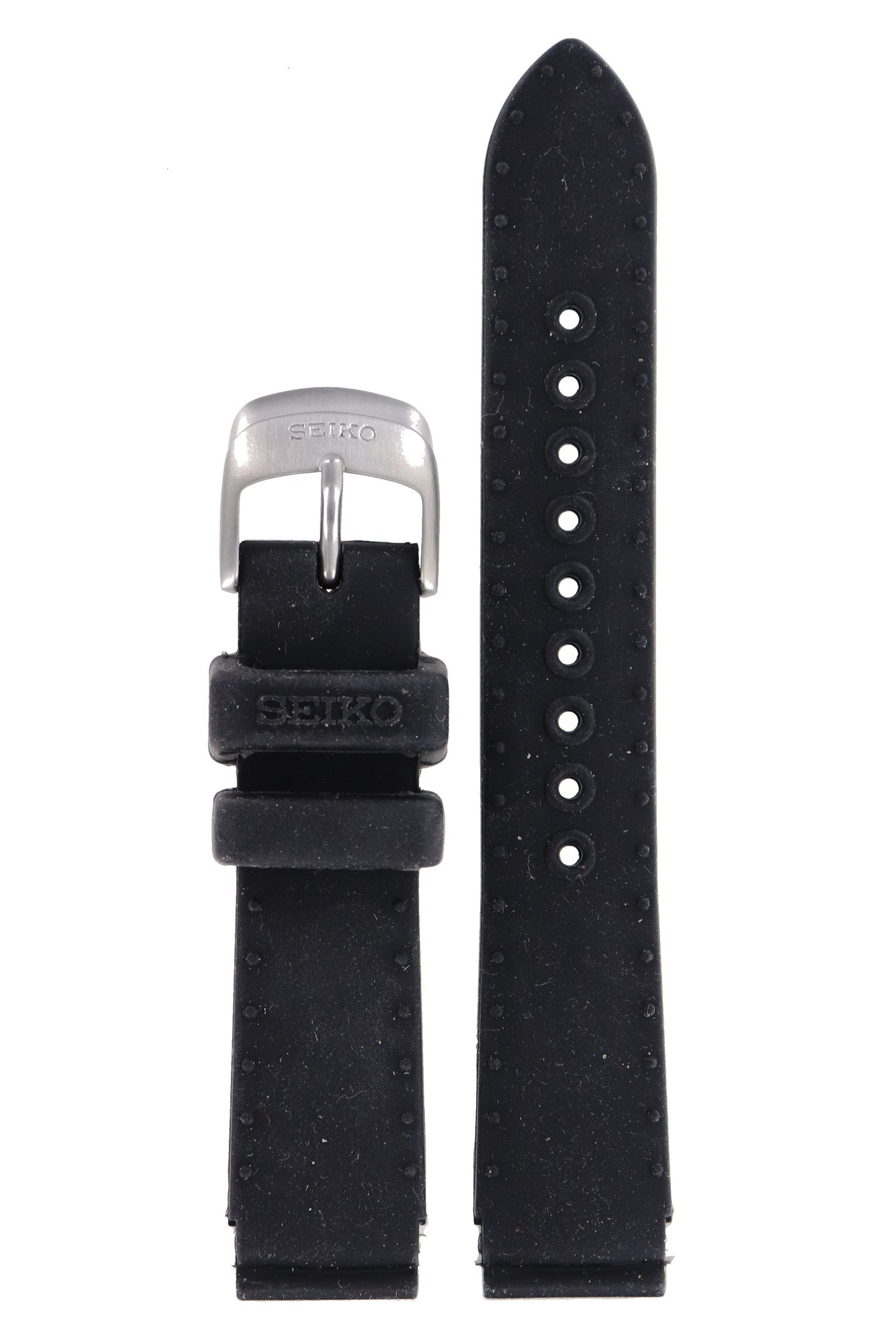 Seiko 4GD5 - 3M22 - 0D40, 0D49, 0D80 & 0D89 Watch Band 4GD5JB Black Silicone 16 mm Kinetic - Watch Plaza