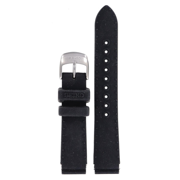 Seiko 4GD5 - 3M22 - 0D40, 0D49, 0D80 & 0D89 Watch Band 4GD5JB Black Silicone 16 mm Kinetic - Watch Plaza