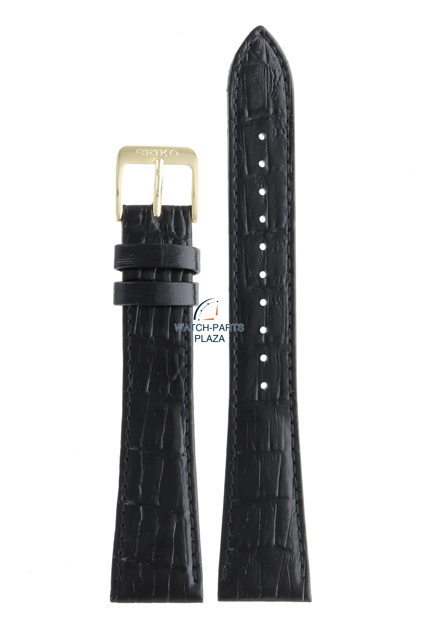 Seiko 4LH9KB Watch band 7N00 / 7N01 black leather 20 mm - Quartz - Watch Plaza