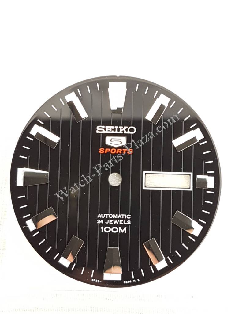 Seiko 5 Sports SRPA55K1 Watch Parts 4R36 - 05M0 Dial, Bezel, Hands & Bracelet - Watch Plaza