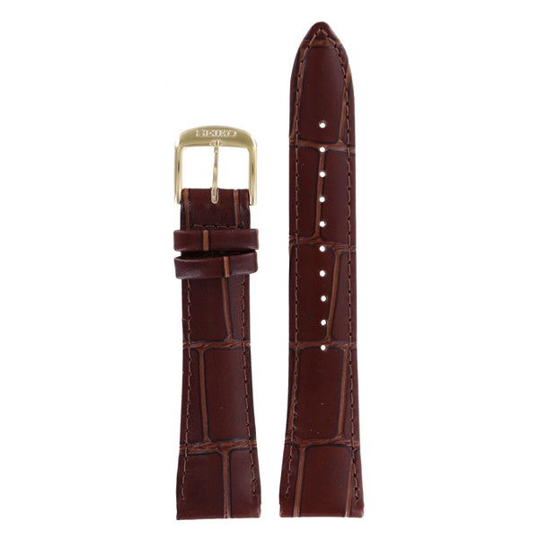 Seiko 7N32 - 0BV0 & 7N82 - 0AW0 Watch Band 4JA0KW Brown Leather 20 mm - Watch Plaza
