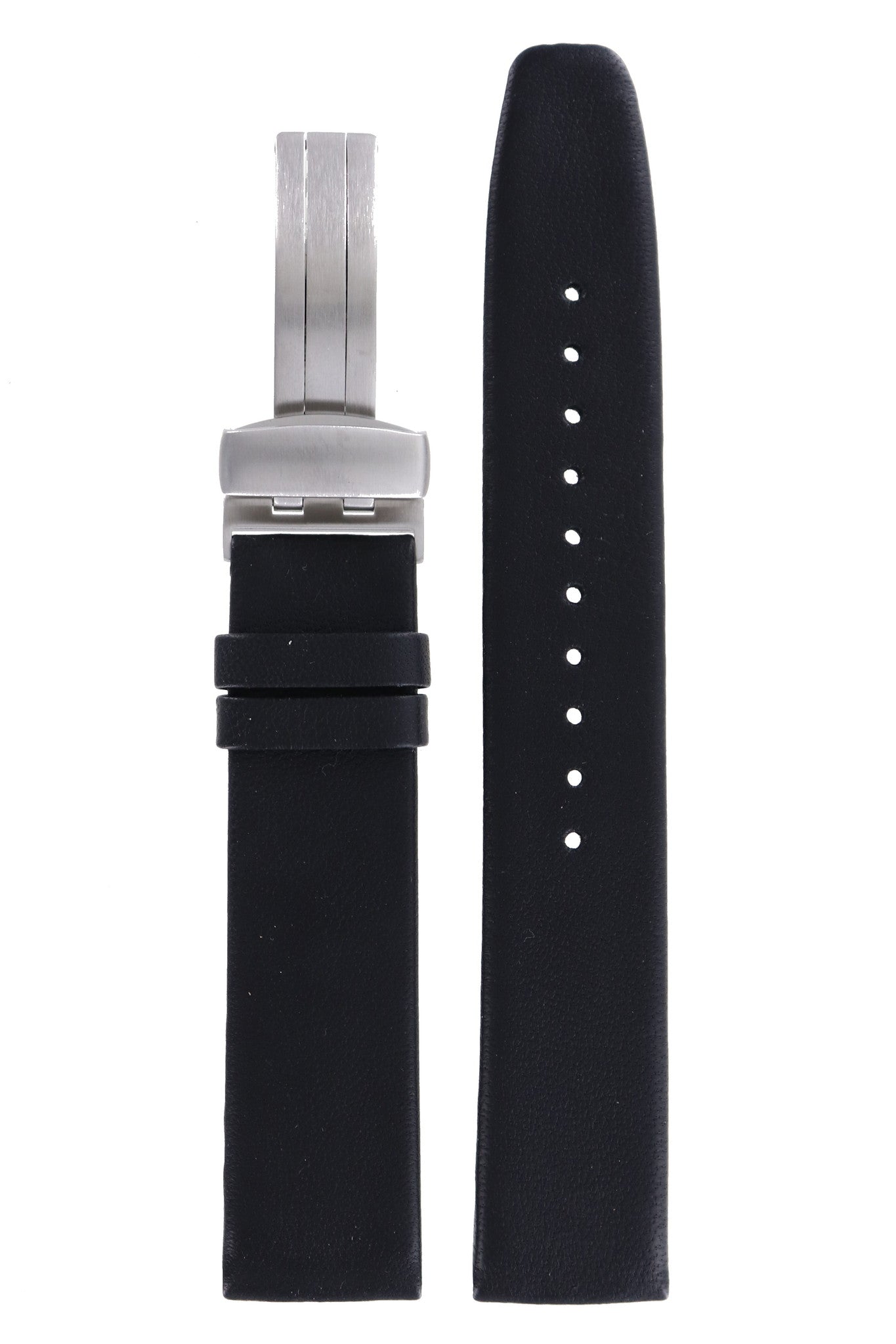 Seiko 7N39 - 5B00 & V739 - 0B40 Watch Band 4J04JW Black Leather 19 mm Presage - Watch Plaza