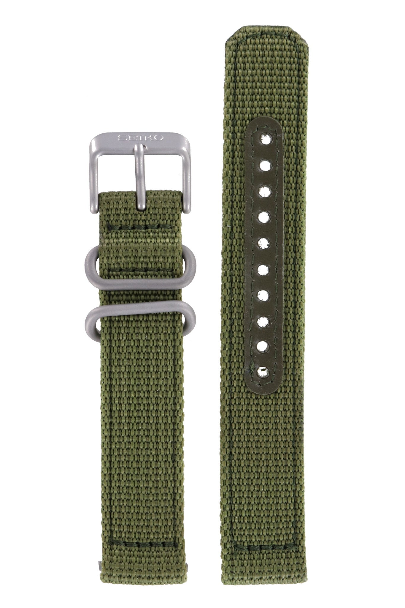 Seiko 7S26 - 02J0 - SNK805 / SNK813 / SNKN29 Watch Band 4K11JZ Green Textile 18 mm 5 - Watch Plaza