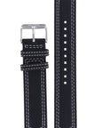 Seiko 7T62 - 0FL0, 7T62 - 0GB0 & 7N42 - 0CJ0 Watch Band 4KN0JB Black Leather 20 mm - Watch Plaza