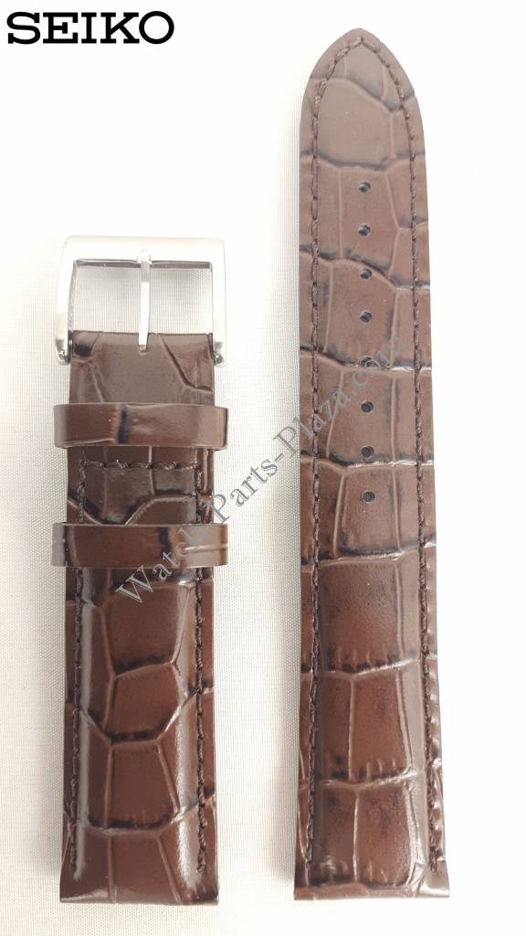 SEIKO ALPINIST BROWN LEATHER STRAP SEIKO DIASHOCK SARB017 Watch Band SARG005 - Watch Plaza