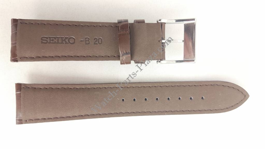 SEIKO ALPINIST BROWN LEATHER STRAP SEIKO DIASHOCK SARB017 Watch Band SARG005 - Watch Plaza