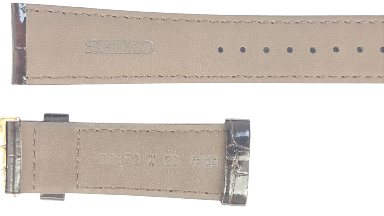 SEIKO ALPINIST SARB066 BROWN LEATHER WATCH BAND COCKTAIL TIME STRAP DO152 W 20 - Watch Plaza