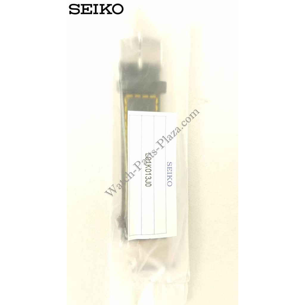 Seiko Barcelona SNDC89 Black Yellow Leather Watch Band 7T92 - 0MF0 Strap 20mm - Watch Plaza