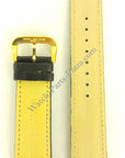 SEIKO BLACK LEATHER WATCH BAND 20mm 7T32 - 6B50 Strap SDW050J GOLD BUCKLE SDW169P1 - Watch Plaza