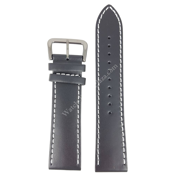 SEIKO Black Watch Strap 4A201 H 22 mm 7T92 0JS0 Genuine Calf Leather Band ION - Watch Plaza