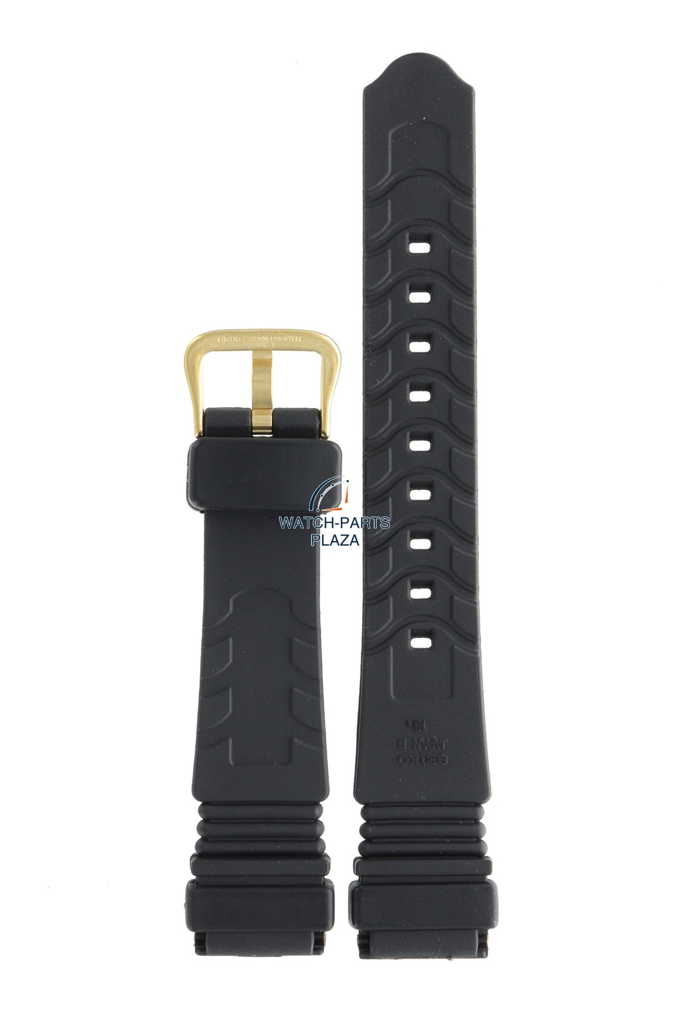 Seiko BPB37G Watch band SDW313 - 7T32 6D9E black rubber / silicone 18 mm - Sports 150 - Watch Plaza