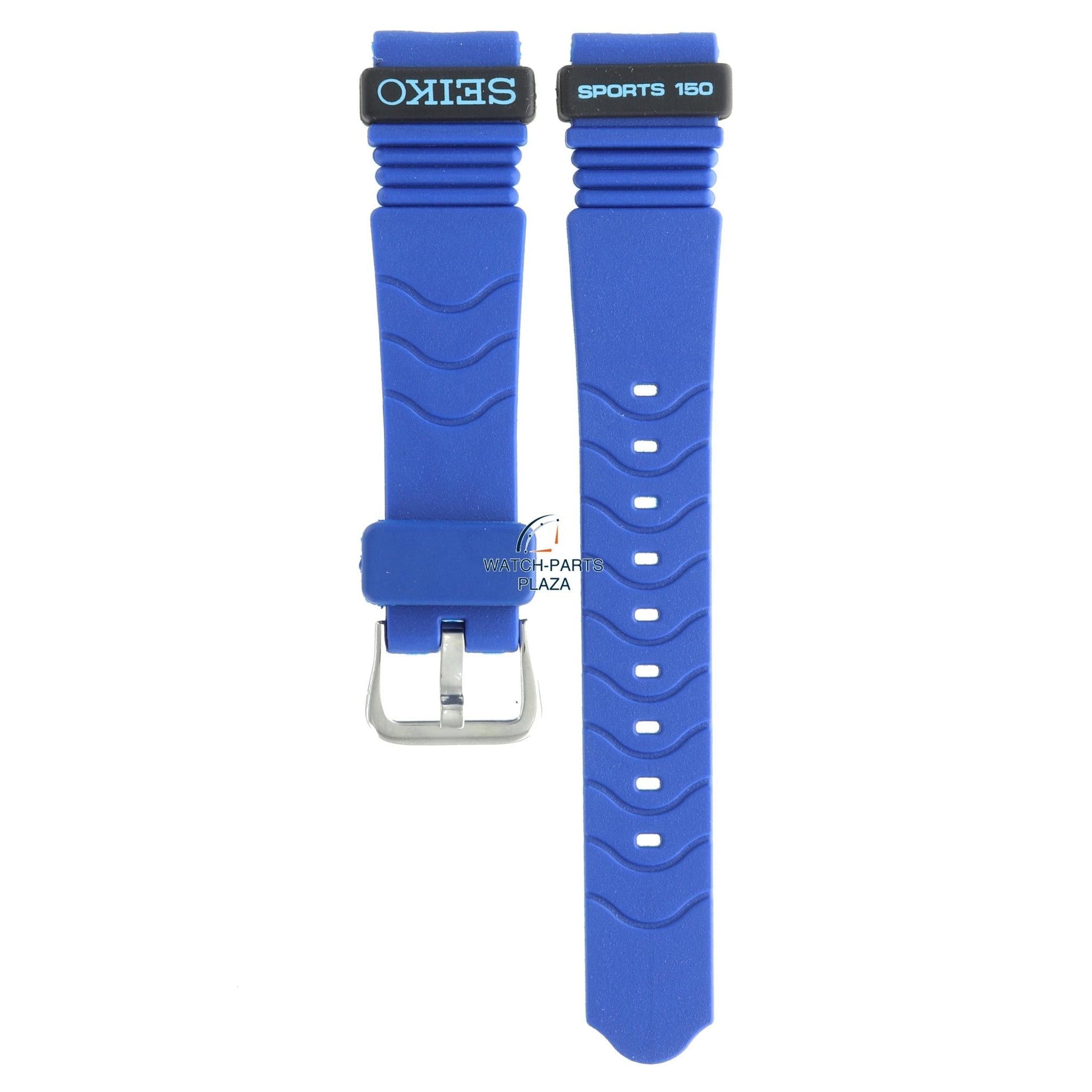 Seiko BPZ66J Watch band SGH047 - 7N33 6A30 blue rubber / silicone 18 mm - Sports 150 - Watch Plaza