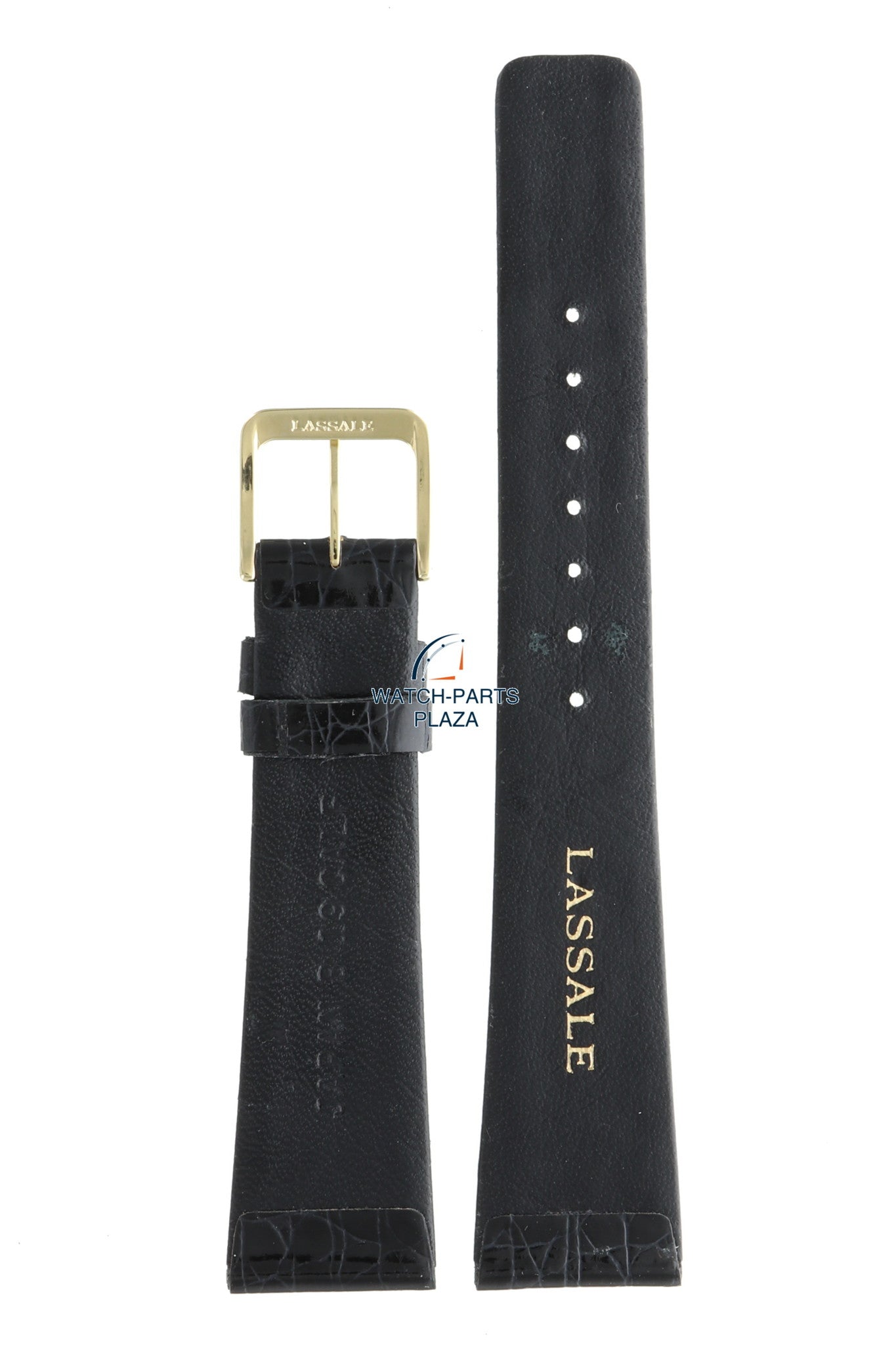 Seiko BQA18G Watch band 9550, 5A50 & 2FA50 black leather 19 mm - Lassale - Watch Plaza