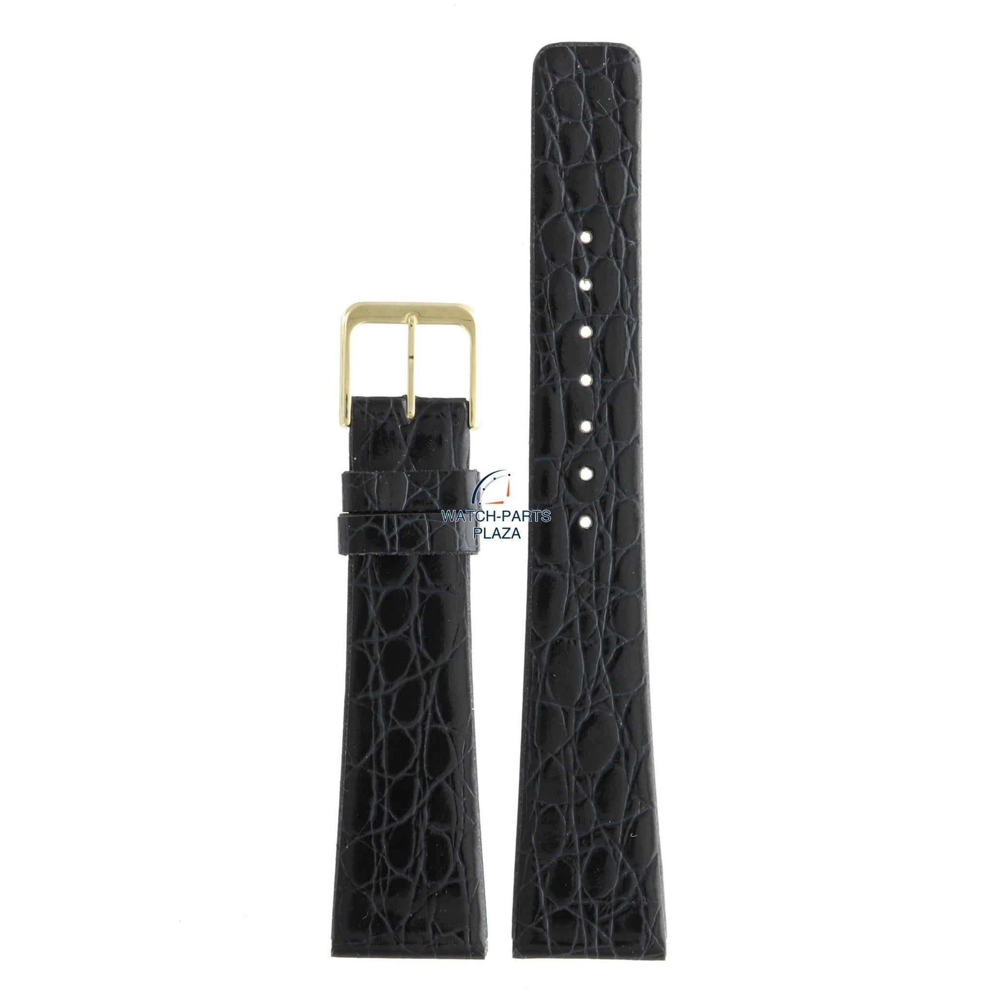 Seiko BQA18G Watch band 9550, 5A50 & 2FA50 black leather 19 mm - Lassale - Watch Plaza