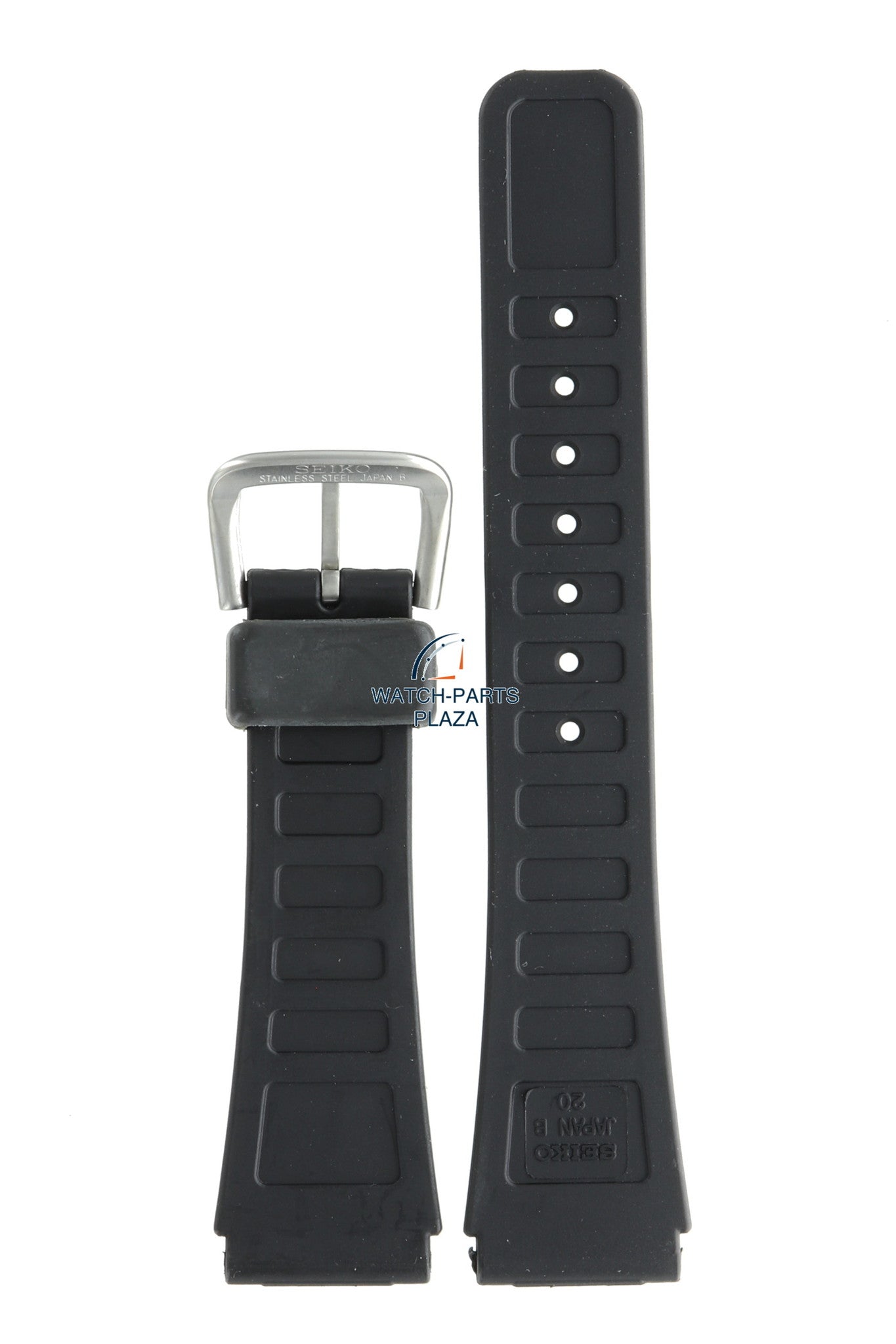 Seiko BRA04S Watch band A904 5090, 5200 & D409 black rubber / silicone 20 mm - Sports 100 - Watch Plaza