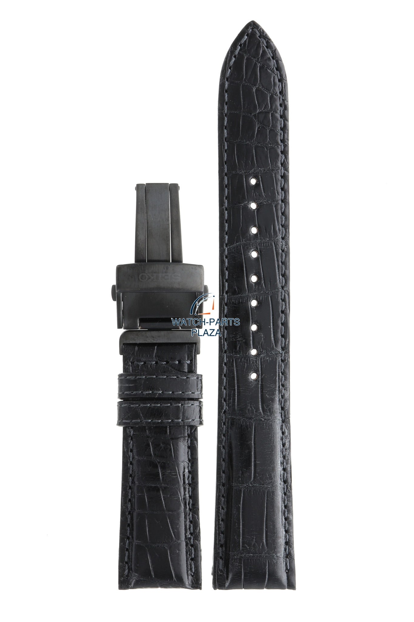 Seiko DA431DC Watch band S23617 & S23621 black leather 20 mm - Quartz Astron - Watch Plaza